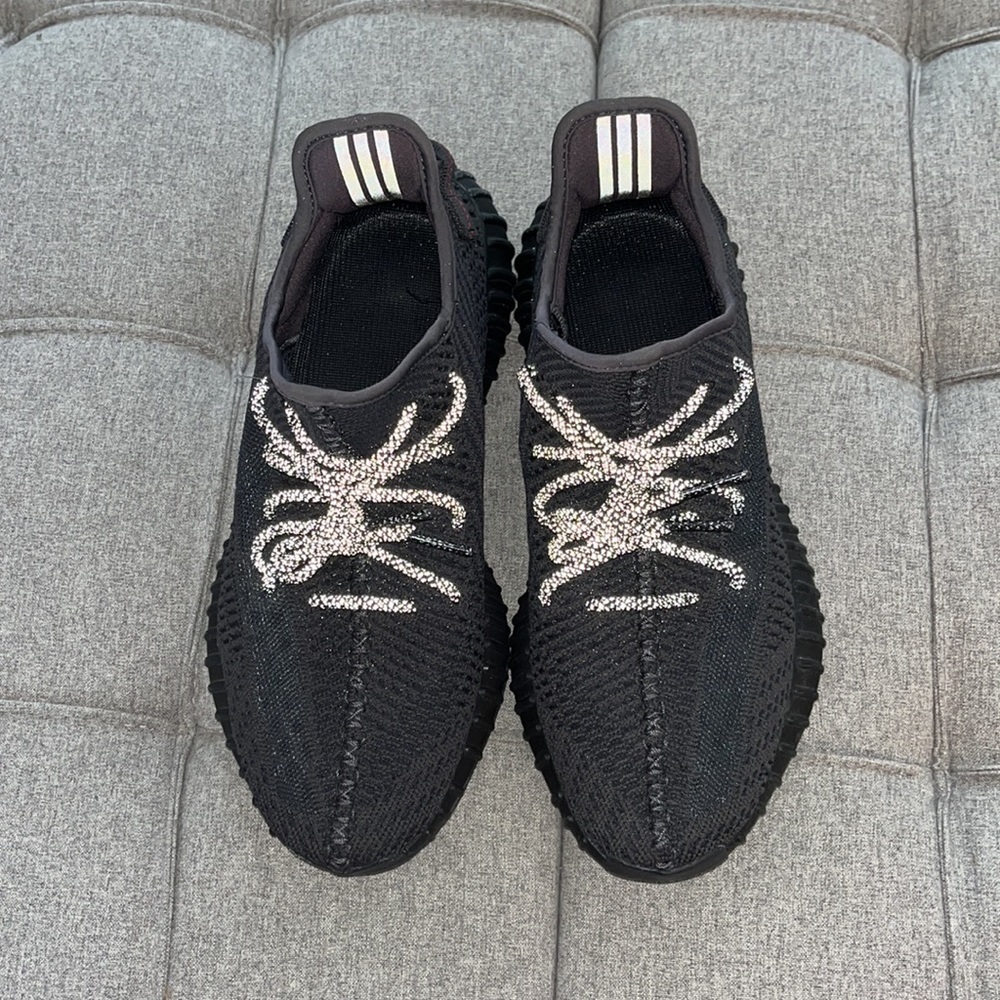 Adidas Yeezy 350 V2 Black Static Non-Reflective, Size 10, No Box
